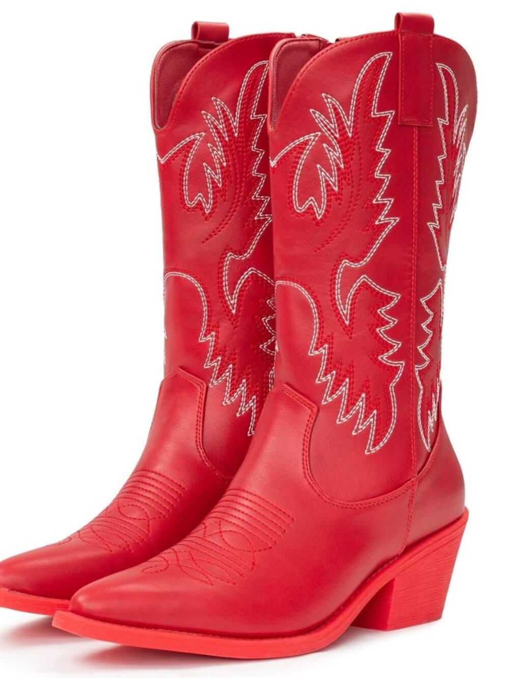 Cowboy Boots For Women Western Cowgirl Boots Pull On Pointy Toe Mid Calf